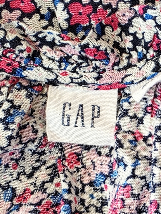 Gap Pink & Blue Floral Print Splitneck Maxi Dress Size S - Picture 7 of 9